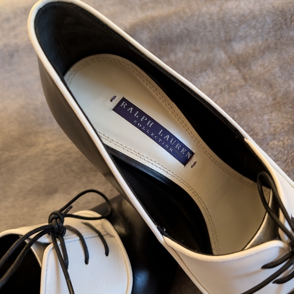 RALPH LAUREN PURPLE LABEL Katia/Spectator Heels W/DUST BAG. - Picture 3 of 16